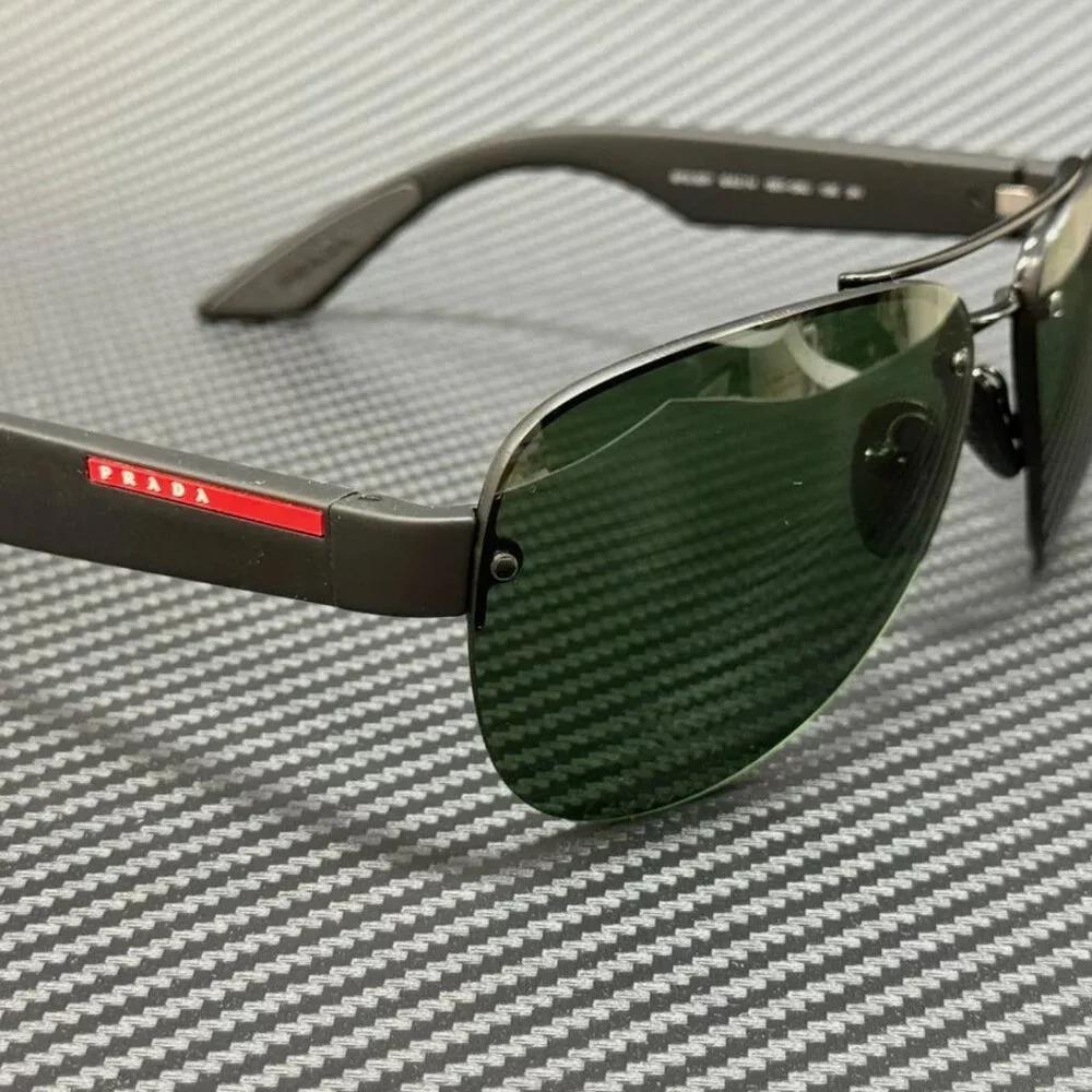Prada Green Men's 64mm Sunglasses New